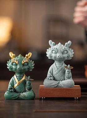 青砂石灵蛇桌面装饰摆件伴手礼创意小礼品本命年送朋友新年礼物