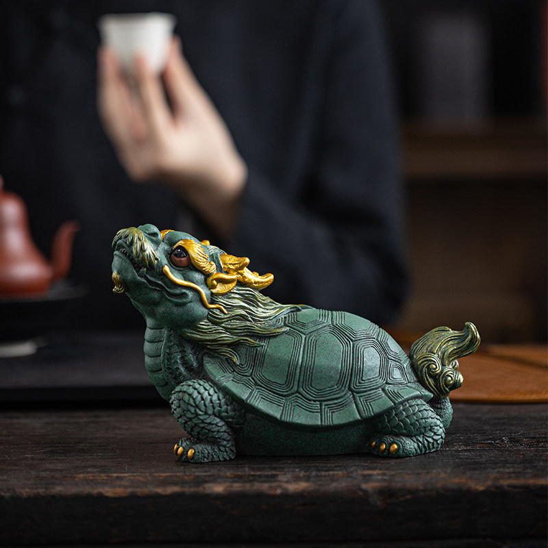 国潮精品青砂石福寿龟动物招财摆件创意办公室客厅玄关桌面装饰品,家居饰品,装饰摆件,淘宝优惠券,粉丝福利购,淘宝优惠卷