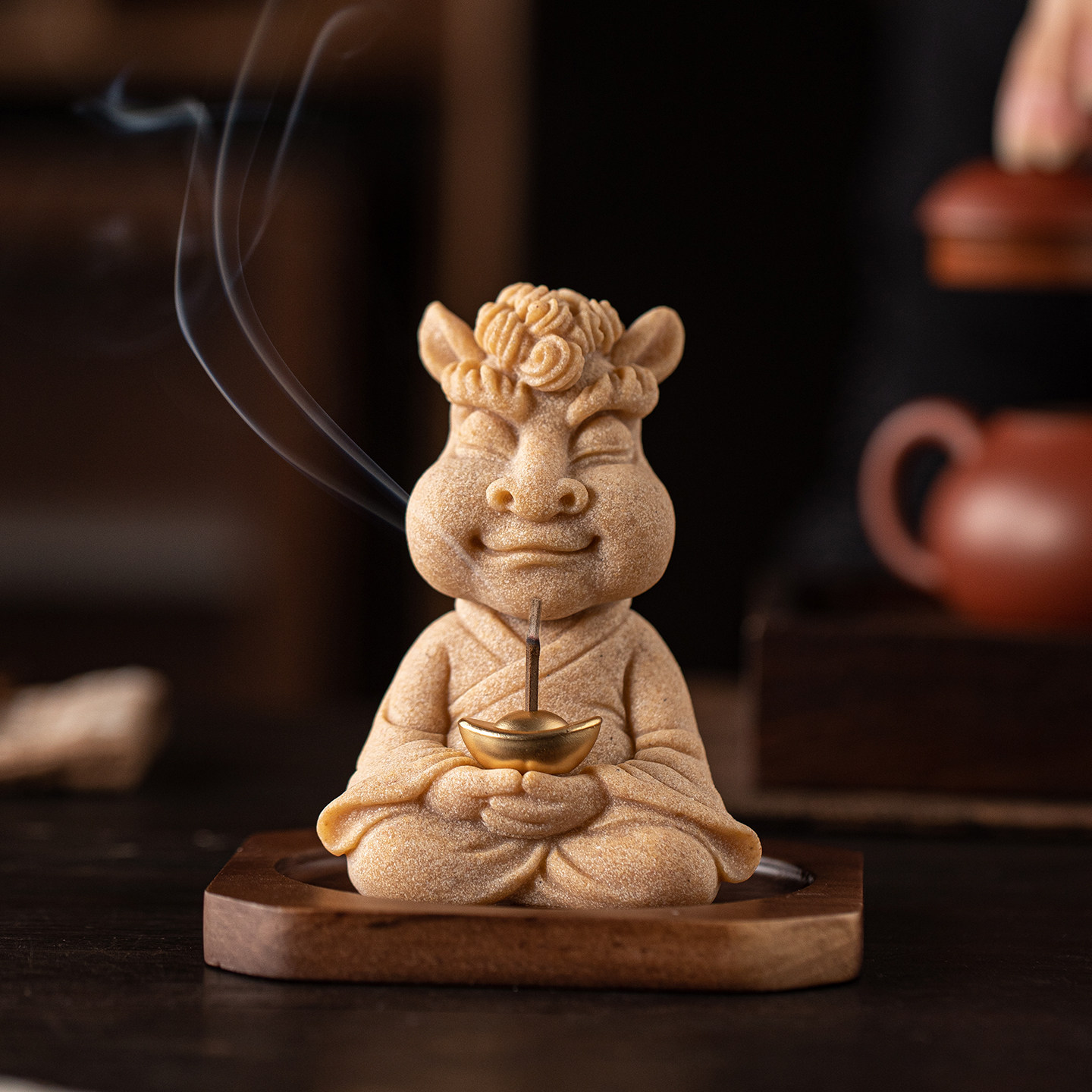 中式国潮创意马上有钱线香座香托茶宠摆件可爱卡通香插香道用品,家居饰品,香托/香盘/香座/香插,淘宝优惠券,粉丝福利购,淘宝优惠卷