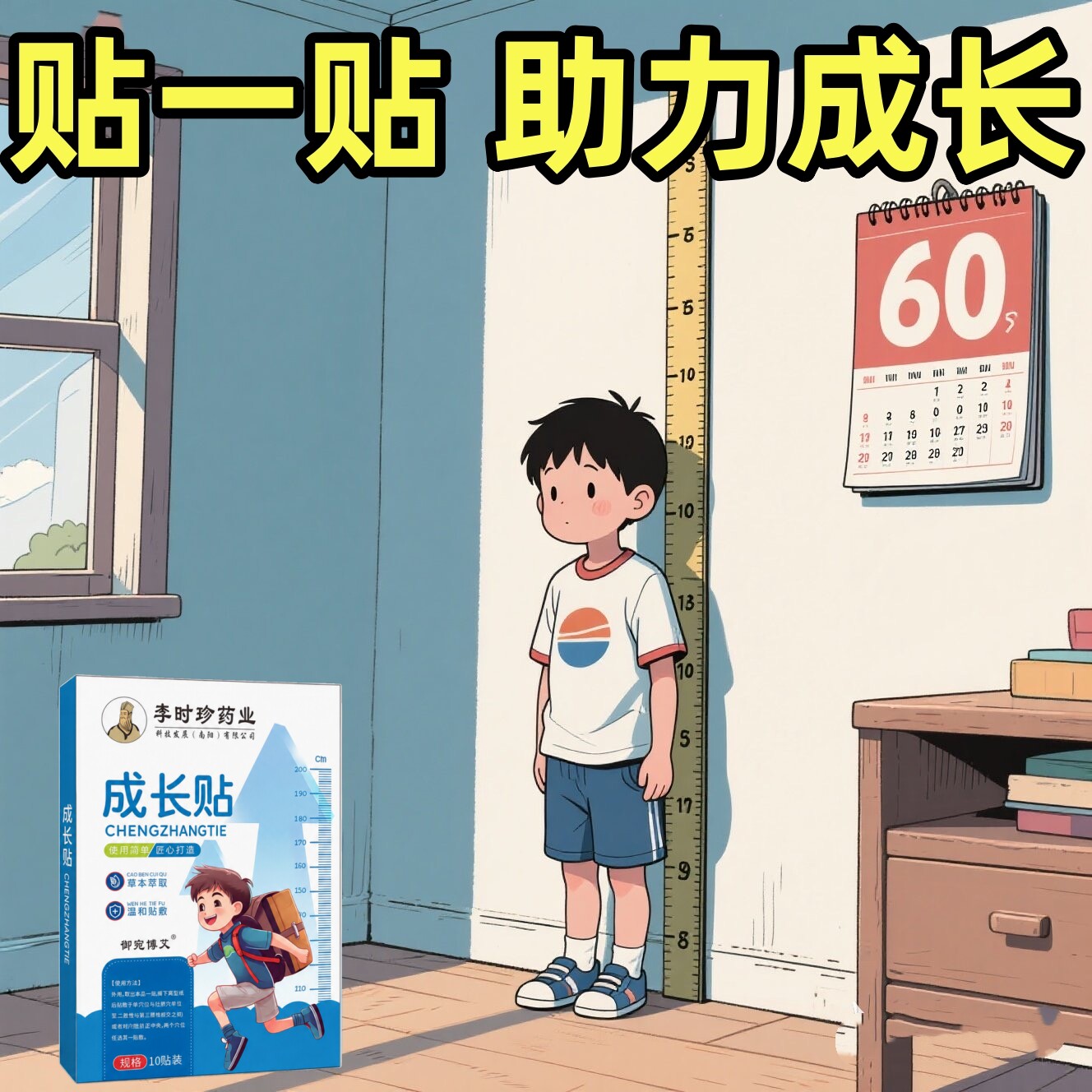 【李时珍药业】儿童青少年成长穴宝宝贴