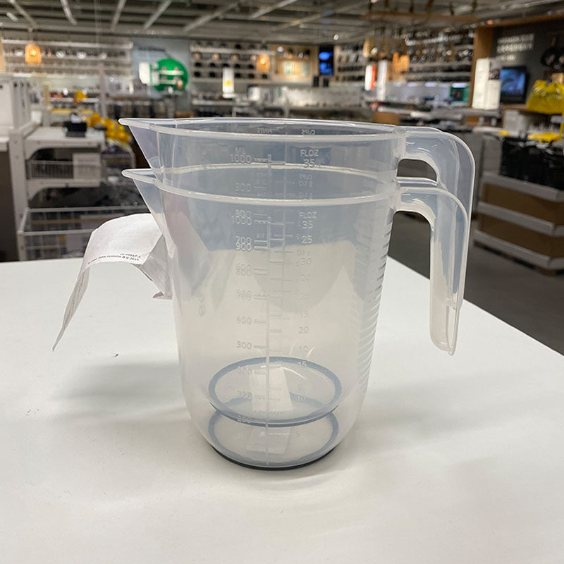 宜家比霍瓦塑料刻度量杯蛋糕烘焙水杯液体容量杯壶打奶泡壶透明杯