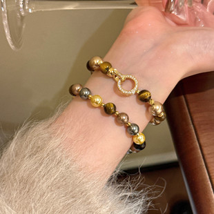 月落星沉~美拉德虎眼石珍珠手链女高颜值精致轻奢高级感串珠手饰