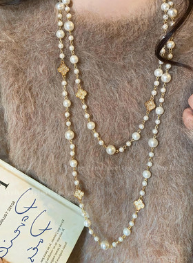 金色锆石珍珠项链女款