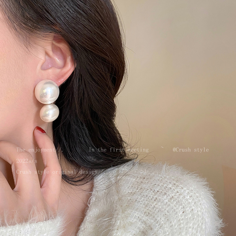 双珍珠耳钉女潮精致2026新款爆款时尚个性耳饰品韩国网红气质耳环,饰品/流行首饰/时尚饰品新,耳钉,淘宝优惠券,粉丝福利购,淘宝优惠卷
