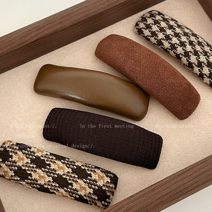 美拉德千鸟格侧边发夹女款 秋冬氛围感刘海发卡后脑勺碎发气质边夹