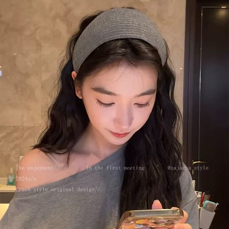 王灿同款黑色宽边发箍女生2025新款复古高级感头箍高颜值发饰发卡