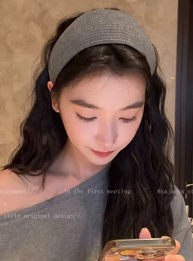 王灿同款黑色宽边发箍女生2025新款复古高级感头箍高颜值发饰发卡