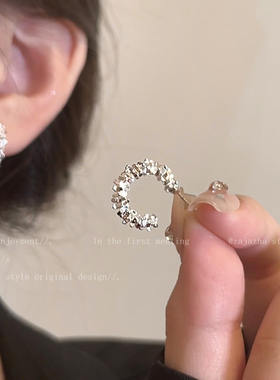 碎银耳钉女款秋冬小众设计感轻奢高级感气质耳环2025新款爆款耳饰