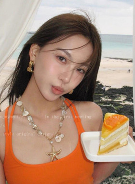 海边度假风海星贝壳项链女生2026