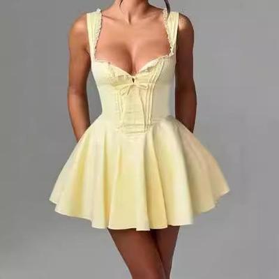 korean fashion summer strap mini dress women new sweet