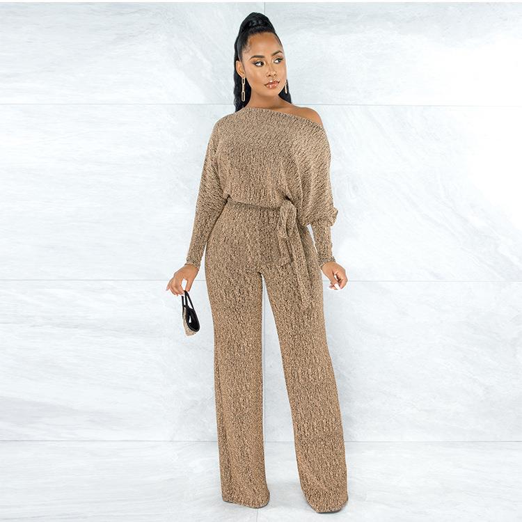 Womens high elastic loose jumpsuit belt does not contain