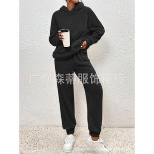 hooded long sleeve Solid pocket womens patch casual color