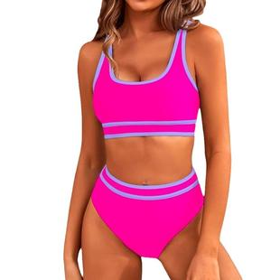 Two Swimsuit Block Contrast Piece Color