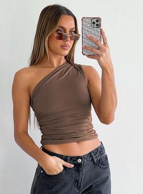 tight one sexy -shirt neckless tank shrink casaul color