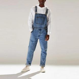 High Overalls Waist Men Jeans Street Style