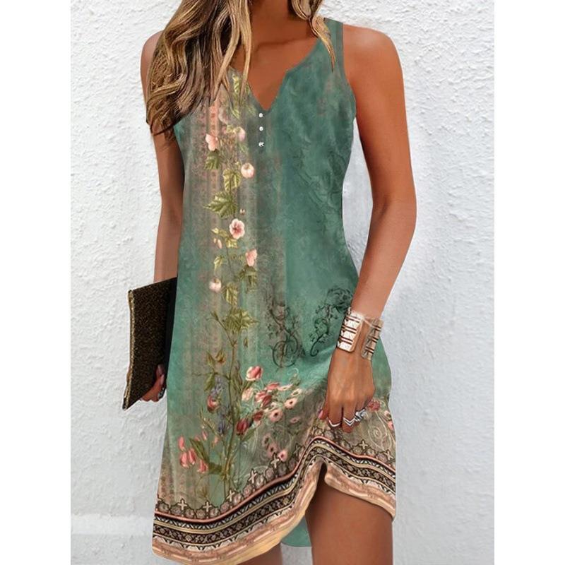 wish printing womens dress borders across european trendy