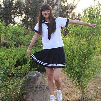 Female student suit sailor summer uniform school class
