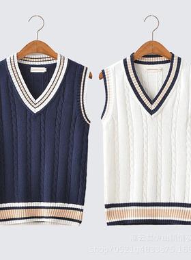 Thickened V-neck pullover wool vest for men large size