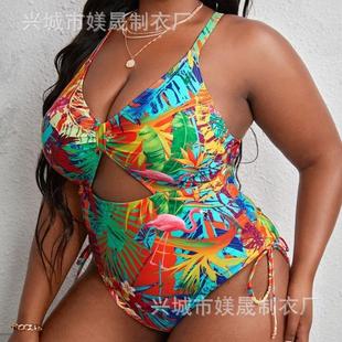 size tropical hollow strap pattern cross sexy Large bikini