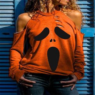loose fit swe pullover image round halloween neck pattern
