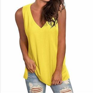 neck women loose for Pure top sleeveless vest