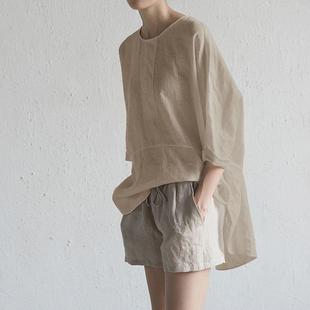 and shirt neck five point back linen cotton round fork