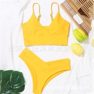 color swimsuit seaside solid womens vacation bikini
