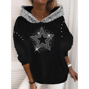 womens pullover sweatshirt digital sleeved loose long