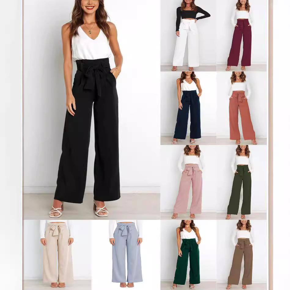 Workplace womens casual fashion versatile wide-leg pants