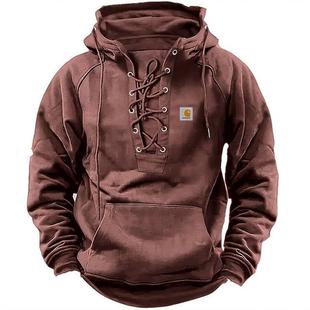 Large lace long sleeved retro hooded outdoor mens size