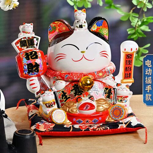 招财猫摆件自动招手款