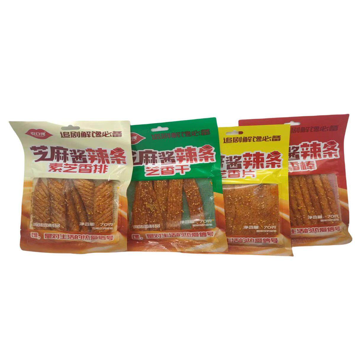 新货引口馋芝麻酱辣条香棒香片排干70g包装面制品怀旧解馋休闲零