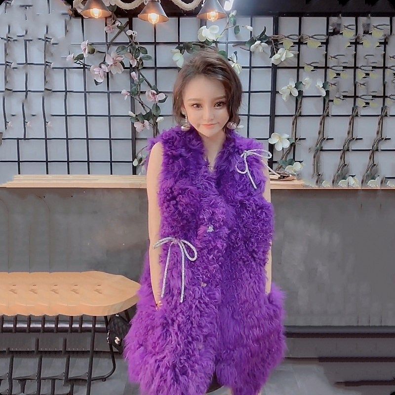 2025新款托斯卡纳羊羔毛马甲夹皮毛一体女中长羊卷毛皮草背心外套,女装/女士精品,皮草,淘宝优惠券,粉丝福利购,淘宝优惠卷