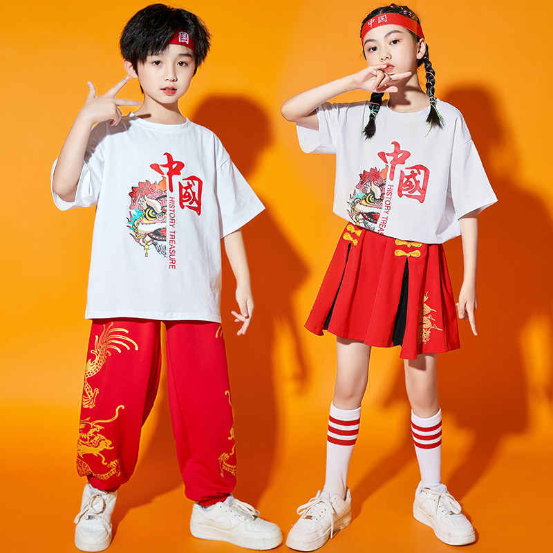 儿童啦啦队演出服街舞舞蹈拉拉操幼儿园学生运动会开幕式团体班服