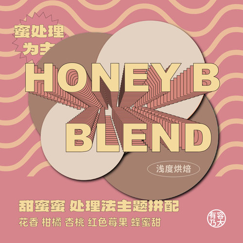 有容乃大HoneyB甜蜜蜜处理方式浅焙拼配杏桃甜感高意式手冲咖啡豆