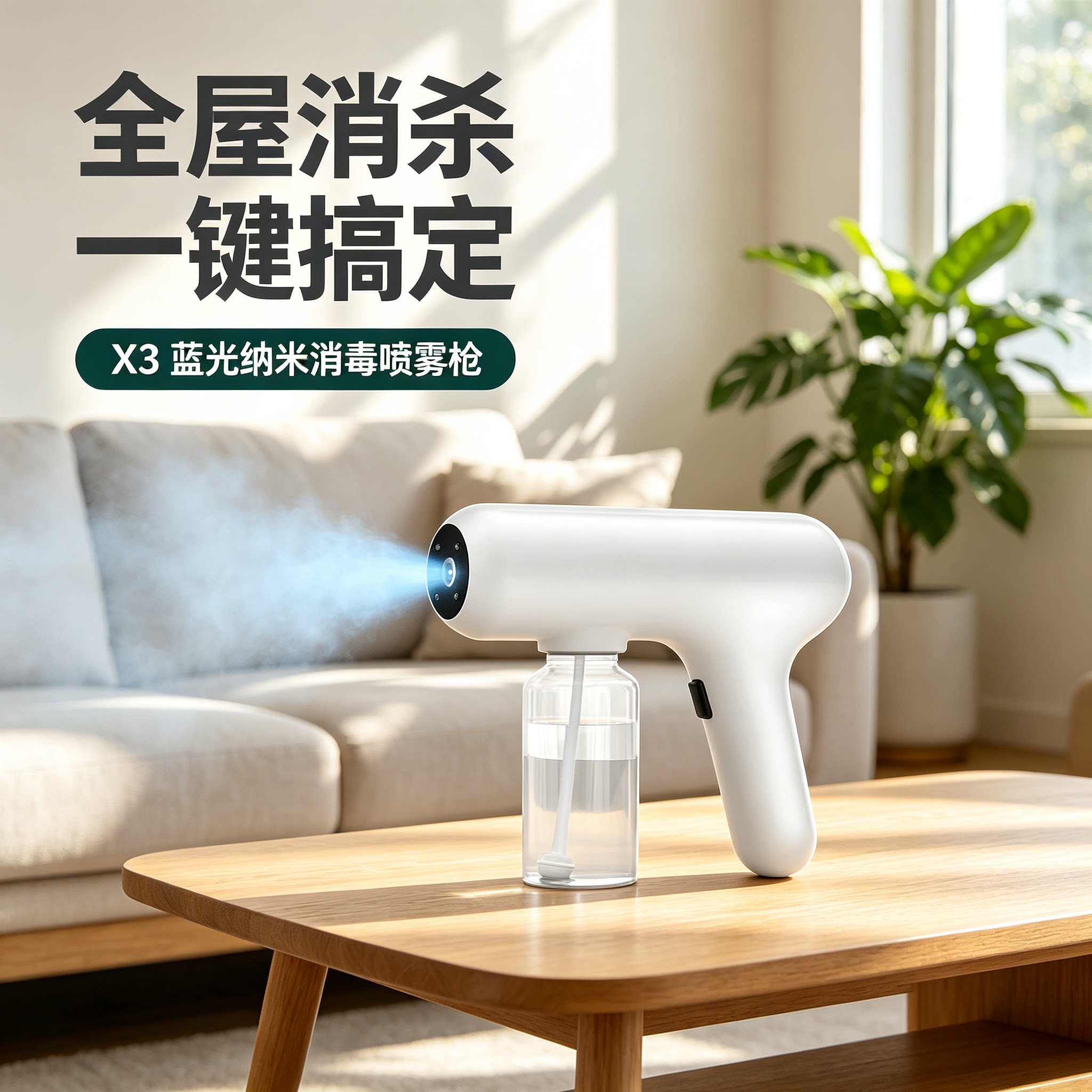 酒精消毒枪喷雾枪蓝光纳米电动家用宠物空气杀菌快递雾化器消毒机