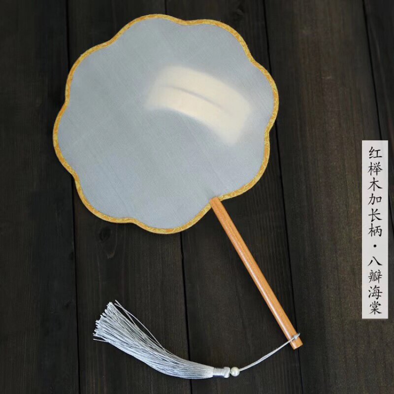 空白绘画丝质工笔画熟绢团扇diy扇子古装团扇女子宫扇传统古风