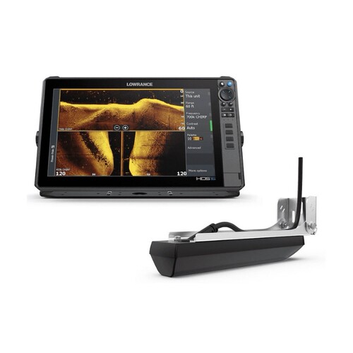 劳伦斯HDS Pro9/12/16探鱼器海图一三合一探头3D水底地形探测搜救