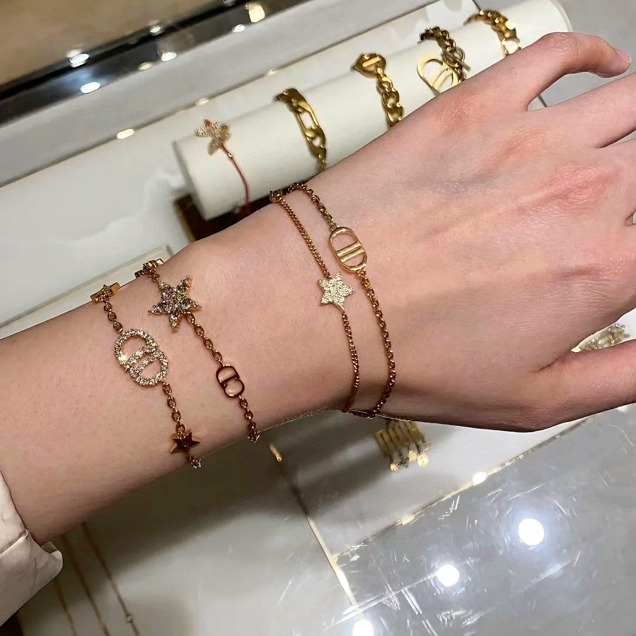 春夏爆品精致CD星星镶钻手链