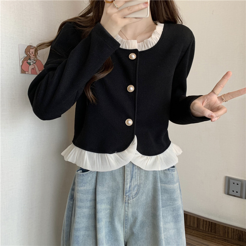 秋冬季新款长袖针织开衫外套女别致洋气遮肉显瘦宽松毛衣上衣女装