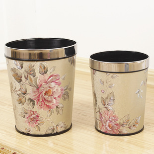 直销大号皮革圆锥形垃圾桶创意家用厨房卫生间客厅垃圾筒酒店