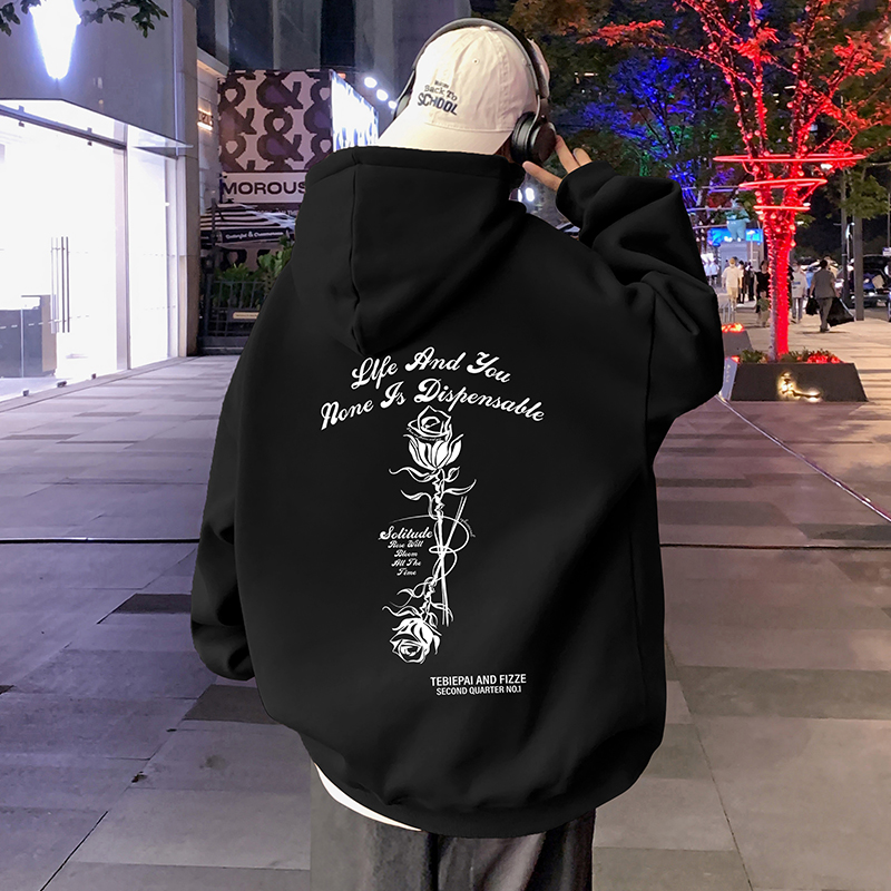 清仓捡漏外贸尾货加绒加厚卫衣男款秋冬季宽松套头情侣款运动衣服