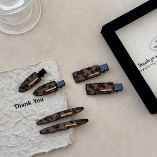 韩系豹纹植绒不规则发夹子边夹侧边刘海夹少女鸭嘴夹一字秋冬发饰