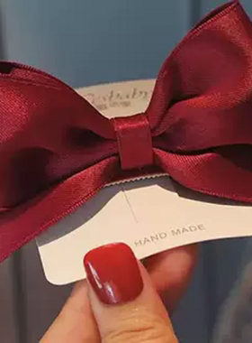 在逃公主顶夹发卡~女童红色立体蝴蝶结发夹可爱百搭儿童夹子头饰