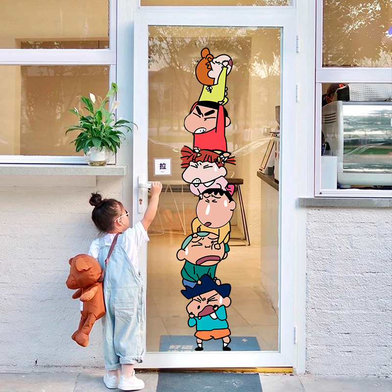 卫生间玻璃门装饰贴纸静电