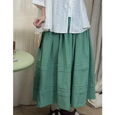 长裙A字裙复古a形松紧高腰多层次