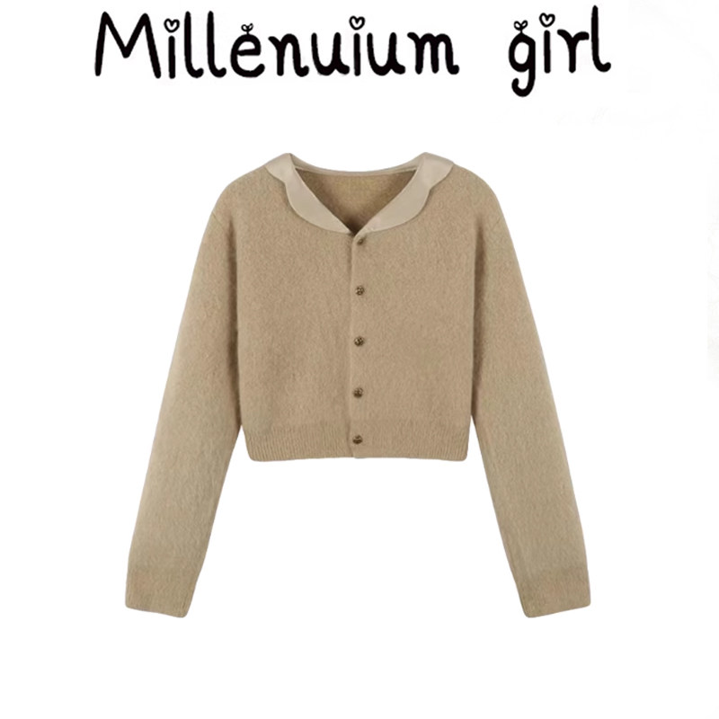 复古慵懒风毛衣外套女春秋2025年新款设计感小众针织开衫宽松上衣