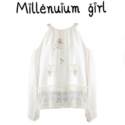 新古典主义文艺复古重磅刺绣衬衫