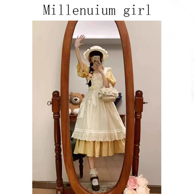 洛丽塔复古连衣裙拼接两件套小众