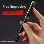 签名笔商务办公室金属圆珠笔礼品黑色中性水笔标志定制刻字礼品